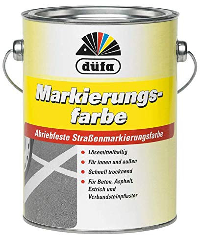 Düfa Markierungsfarbe 2,5 Liter für Parkplatz- und Industriemarkierungen auf Beton, Asphalt und Estrich (Gelb)