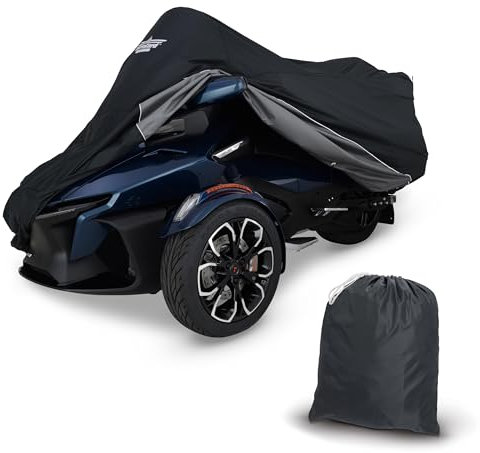 UltraGard 4-473BC Can-Am Spyder RT 2020+ Wetterfeste Vollabdeckung Windschutzscheibenauskleidung Auspuff Hitzeschutz Schutz vor Staub, Schmutz, Regen, Sonnenstrahlen (schwarz/schwarz) Anthrazit