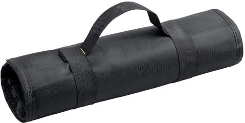 Porta Chiavi Inglesi, ZffXH Nero Borsa Arrotolabile In Tela Per Attrezzi, Portatile Rotolo Chiavi, Organizer Per Chiavi, Cacciaviti, Pinze, Scomparti A Rulli, Borsa Porta Attrezzi Moto