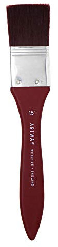 Artway 1.5 Flat Wash Paint Brush - Wooden Handle - Nylon Bristles, Synthetic