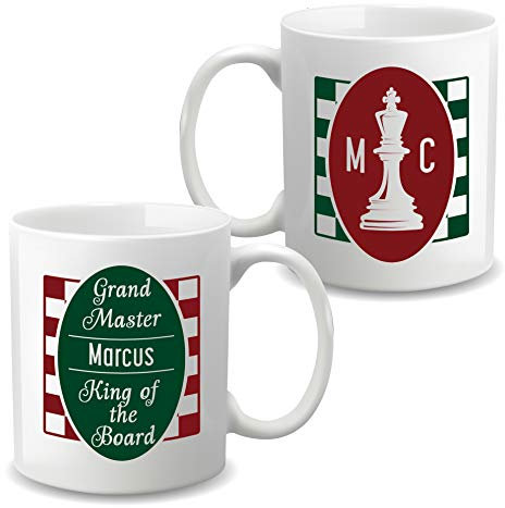 Yellow Spade Design Ltd. Personalised Chess Mug (Grand Master, King of The Board)
