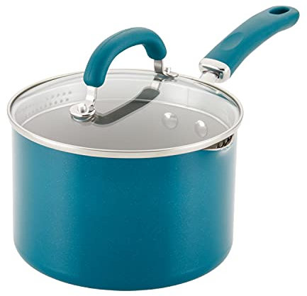 Rachael Ray 12020 Create Delicious Casserole antiadhésive avec filtre et couvercle, aluminium, gris brillant