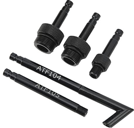 1, 5Pcs Adattatori per riempimento Olio Fluido per Cambio Automatico Neri Lega di Alluminio ad Alta Resistenza antiruggine per Trasmissione AISIN 09G 01J CVT,utensili manuali
