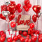 Valentinstag Dekoration Set Rot Romantische Deko Hochzeit mit Herz Luftballons Helium Ich Liebe Dich Girlande Folienballon Romantische Dekorations Für Anniversary Hochzeit