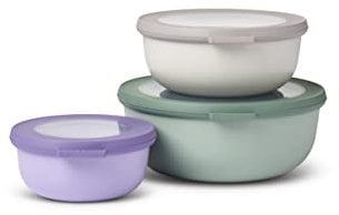 Mepal Multischüssel-Set Cirqula 3-teilig – Assorted – flach und rund –Inhalt: 350, 750 1250 ml – bruchfestes Material-auslaufsicher – tiefkühl und spülmaschinengeeignet
