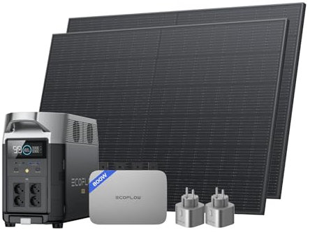 EcoFLow Micro-onduleur(800W) avec Panneau Solaire monocristallins 400W*2, câble de connecté de Delta Pro et Delta Pro Station électrique