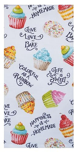 Kay Dee Designs Sweet Little Pleasures Geschirrtuch mit Cupcake-Motiv, doppelseitig verwendbar