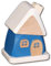 Holzwaren Egermann kleines Räucherhaus aus Holz - Hübsches Rauchhaus in der Farbe: Blau - Maße: ca. 9 x 6 x 7 cm - Made in Germany