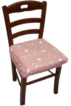 Russo Tessuti 6 Cuscini Sedia Imbottiti con Elastico Sfoderabile Coprisedia Cuore Paris Love-Rosa