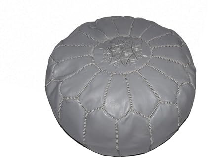 Marrakech Accessoires Pouf Orientalisches Sitzkissen arabisches Bodenkissen aus echtem Leder handgefertigt rund Ø 50 cm