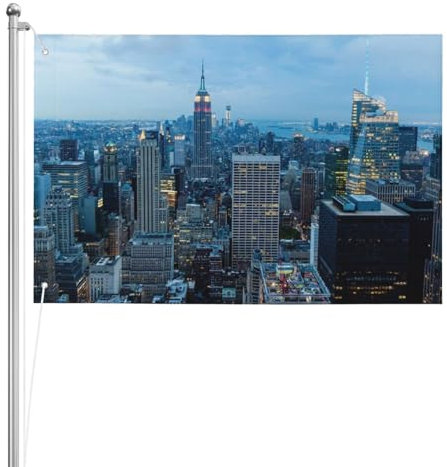 New York Fashion City Druck, doppelseitige Flagge, 0,6 x 0,9 m, mit Ösen, lebendige Farben, lustige Flaggen sind ideal für Outdoor-Dekoration und können drinnen und draußen aufgehängt werden