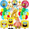 Sammelalbum SpongeBo Geburtstag Deko 4 Jahre, 31 Stück SpongeBo Party Deko, Exquisite SpongeBo Geburtstag Ballon, Kinder Geburtstag Luftballons Zubehör, mit 3D Folienballon Girlanden