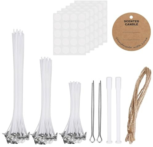 VIKY® Kerzendocht, 240 Stück Kerzendochte für Kerzen, Rauchfrei Kerzendocht, Kerzen Selber Machen Set, Dochte für Kerzen DIY Kerzen Öllampen Aromatherapie, DREI Längen(10/15/20cm)