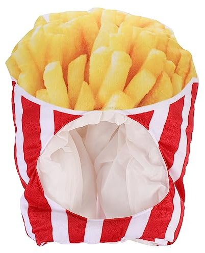 ULDIGI Lustiger Hut Mit Pommes-Design Cosplay-Kopfbedeckung Plüsch-Partyhut Für Erwachsene Jungen Und Mädchen