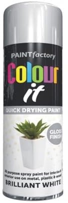 SDMAX Brilliant White Spray Paint, Fast-Drying, Non-Cracking, Smooth & Gloss Finish, Long Lasting, Easy To Use, Lightweight And Portable, Multipurpose Use, 250ml (1PCS)