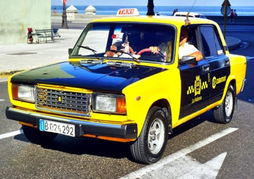 CALVENDO Poster 84,1 x 59,4 cm Querformat Lada-Taxi in Havanna| Bilder, Kunstdruck, Wandbild, Wanddeko, Prints ohne Rahmen
