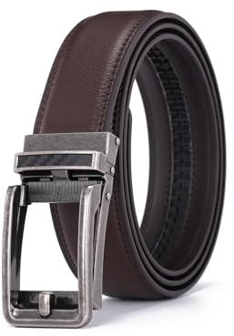 JUJNTNT Herrengürtel mit automatischer Schnalle, hohl, Freizeit, Mode (110 cm/214 braun)