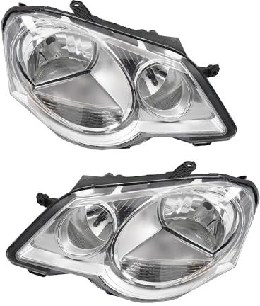 VekAuto Scheinwerfer Satz passend mit Stellmotoren für VW Polo 9N 2005-2009 H7/H1 Set links & rechts,Fahrer- und Beifahrerseite