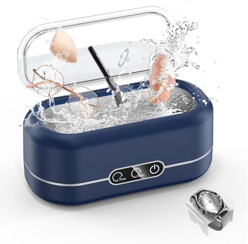 Ultraschallreinigungsgerät für Brille, 48000Hz Hochfrequenz Ultraschallreiniger 350ML Professioneller Brillenreinigungsgerät Ultraschallgerät für Gold, Silber, Brillen, Uhren, Ringe, Zahnersatz Sauber