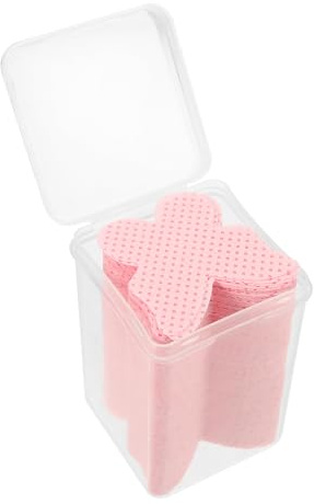 PATKAW Lingettes pour Ongles en Coton Rose, Grosse Capacité 200 Feuilles, pour Retirer le Vernis sans Peluches, Soin des Ongles à Domicile