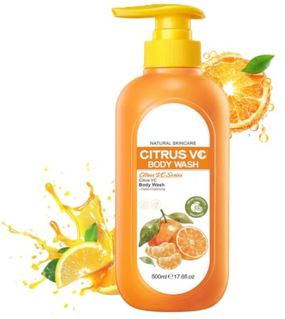 Citrus Vitamin C Body Wash, Gentle Exfoliating Shower Gel for Deep Cleansing Hydrating & Moisturizing, Smoother-Looking Skin, Smoother-Looking Skin, Body Cleanser for Men & Women - 16.9 Fl Oz