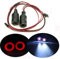 17mm 2 Leds Angel Eyes Light Licht Scheinwerfer/Rücklicht für 1:10 RC Crawler Car (Rot + Weiß)