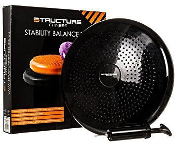 Structure Fitness STABILITY DISC BALANCE PAD WOBBLE AIR CUSHION ANKLE KNEE YOGA BOARD WITH PUMP COMES WITH PUMP (BLACK)