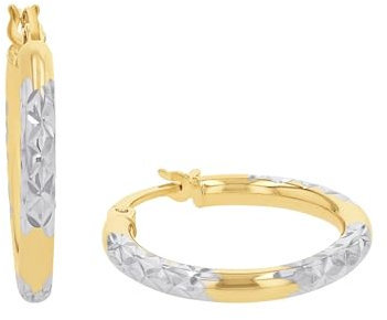 Amor Creolen Damen Ohrschmuck, 2 cm, Bicolor, Kommt in Schmuck Geschenk Box, 9073573