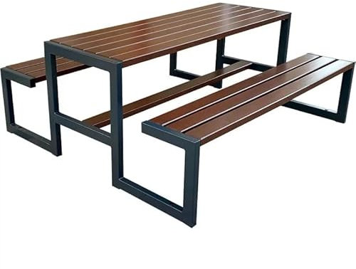 Rattanland | Gartenmöbel Set Picknickbank Modern aus hochwertigstem Holz für den Garten, Zuhause (Palisander), 180 x 166 72,5 cm
