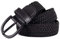 Mile High Life Junior geflochtene elastische Stretchgürtel | Dornschnalle | PU Loop-Endspitze | Jungen Mädchen | 2,5 cm breit (Black, X-Small 46cm (61cm Length))