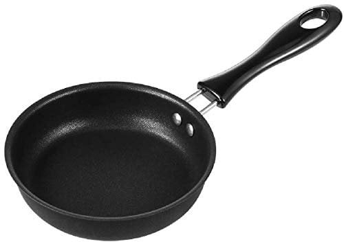 TOPINCN Mini Padella per Uova Fritte in Ceramica con Rivestimento Antiaderente in Titanio da 9,5 Pollici per Pancake Uova e Friggere gli Alimenti Lavabile in lavastoviglie Nero 12 cm