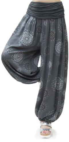 Gloop Damen Pumphose Haremhose Freizeithose Sommerhose Hose in Blumen Muster oder UniFarben HS201701