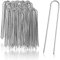 com-four® 100x Erdanker 200x25x3,8mm aus beschichtetem Stahl - robuste Erdnägel zur Befestigung von Unkrautvlies und Folien - Bodenanker für Garten und Camping - rund (100 Stück - 200x25x3.8mm)
