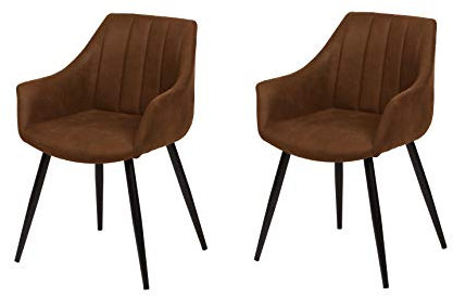 La Chaise Spaniola Covadonga Sessel, Kunstleder, Braun, 57 x 58,5 cm (B x H)