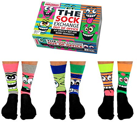 United Oddsocks The Sock Exchange-Out Of Office, UK 6-11 EUR 39-46 US 7-12, Mehrfarbig