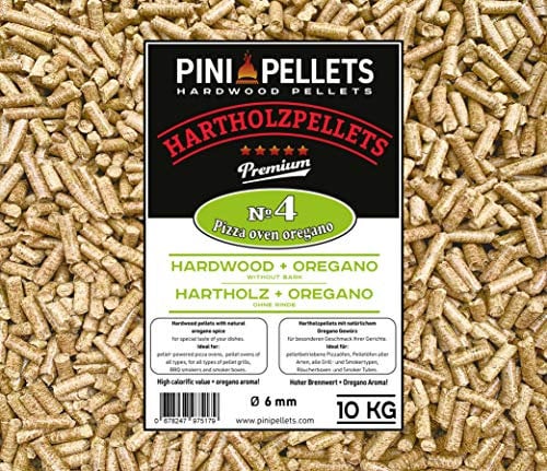 PINI Pellet di Legno Duro № 4 BBQ Pizza Oven Origano 10 kg per Pellet azionati forni Pizza