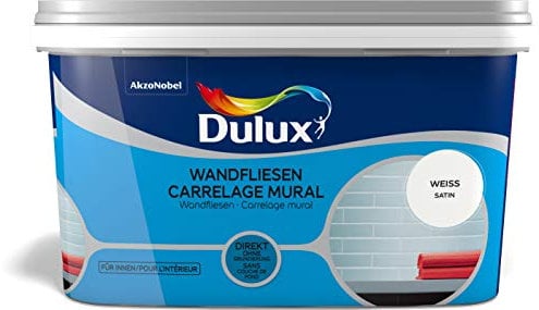 Dulux Fresh up WANDFLIESENFARBE SAT WEISS, 2 L, 5280687, Weiss seidenmatt