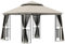 Outsunny Gartenpavillon mit Doppeldach Pavillon Gartenzelt Festzelt Partyzelt mit 4 x Seitenwand Metall+Polyester Beige 2,99 x 2,99 x 2,74 m