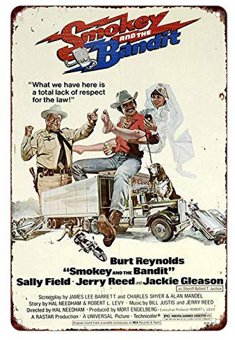 KENSILO Blechschild Smokey and The Bandit Filmposter Burt Reynolds Reproduktion Metallschild Vintage 20,3 x 30,5 cm