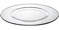 Cre.Art Assiette plate en verre transparent, avec bordure de 28 cm