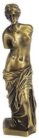 Queemie® Antike Römische Griechische Venus von Milo Metall Statue Vintage Mythologie Göttin der Liebe Sammlerfigur Skulptur Hause Büro Desktop Dekoration Souvenir Geschenke, 7,5 Zoll