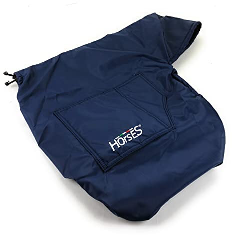 Horses, Sattel Überzug In Nylon mit innerhalb Fleece, Verstellbarer Sitzbezug, Geeignet für mehrere Sattelgrößen, um Ihren Sattel vor Stößen und Kratzern zu Schützen, Langlebig und Praktisch, Blau