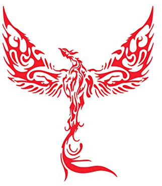 iSpchen Autoaufkleber Motorhaube Karosserie Dekorativer Aufkleber 3D-Phoenix Aufkleber Selbstklebend Tuning Sticker Auto Aufkleber Auto Styling Dekoration Aufkleber,rot