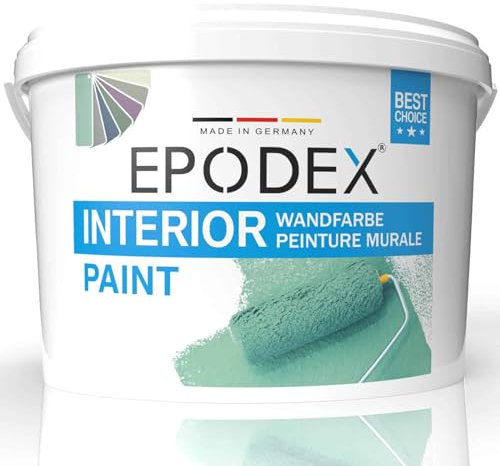 EPODEX® INTERIOR PAINT - Pintura interior para pared, 45 colores de moda, color blanco polar, multicolor, sin salpicaduras, resistente, sin olores, alta opacidad, 3-53 kg