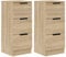 vidaXL 2X Sideboard Schubladen Schubladenschrank Kommode Anrichte Schrank Beistellschrank Mehrzweckschrank Sonoma-Eiche 30x30x70cm Holzwerkstoff