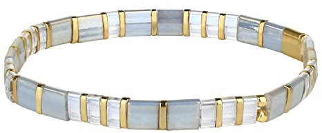 KELITCH Silber Miyuki Perlen Strecken Armbänder Charme Mode Tila Strang Armbänder Damen Stapelbar Armreif Für Damen Schmuck