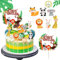 7 Stück Cake Topper Zoo Tortendeko Wald Tiere Kuchendeko Tiere Happy Birthday Tortendeko Kuchen deko Junge Cake Toppers Animal Dschungel Geburtstag Party Dekoration Kinder Geburtstagsdeko