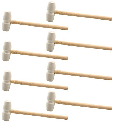 8PCS Mini Wooden Hammer Jagowa Crab Lobster Mallets Children Baby Seafood Shellfish Hammers Dessert Making Wood Cracker Party Art Crafts Supplies