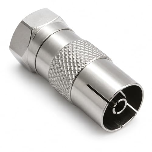 DRUT 1pcs F-Type Male to TV Aerial (RF) Female Adapter