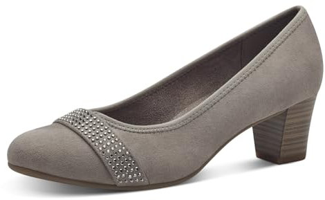 Jana Damen Pumps mit Glitzerdetails Vegan, Braun (Stone), 42 EU